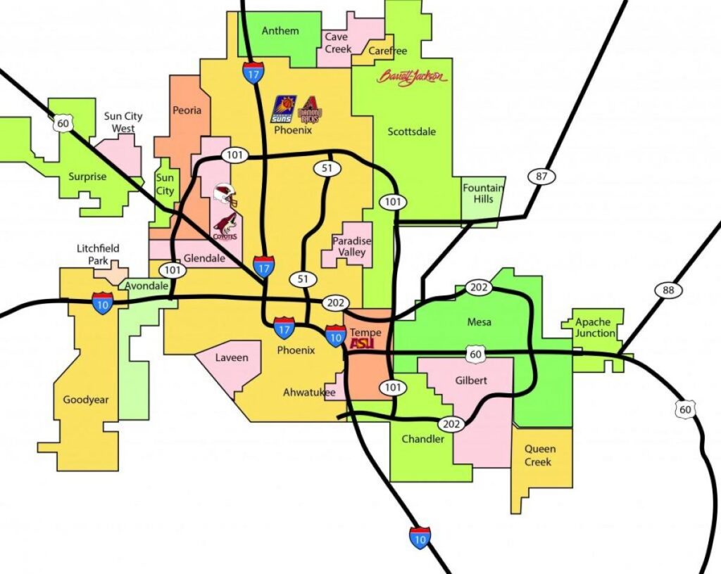 map of phoenix metro area